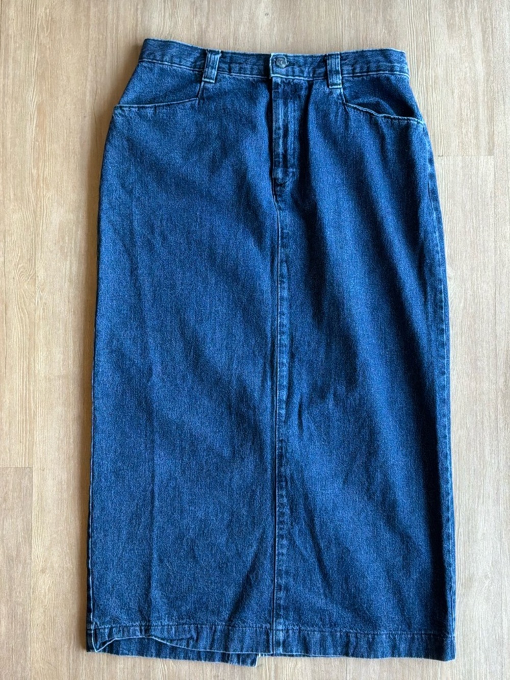 Vintage Lee special edition denim maxi long skirt slit 14
